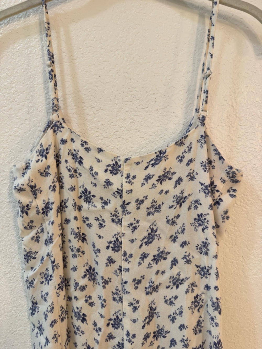Reformation Crimini Blue and White Floral  Midi Dress with Side Slit - Picture 11 of 12